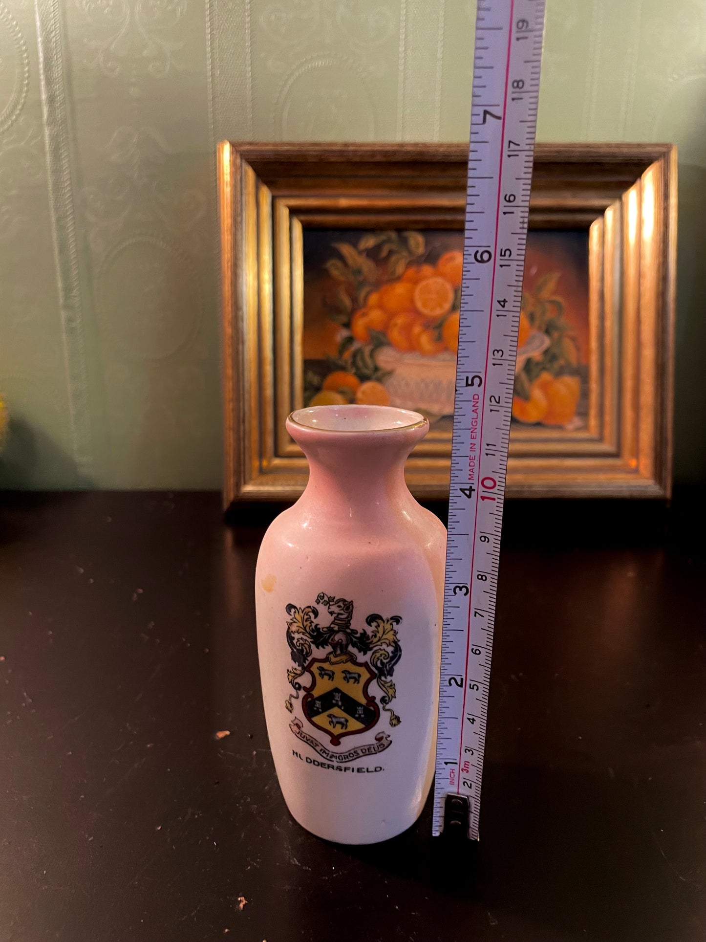 Vintage Huddersfield Crest Bud Vase – 4.5 Inch