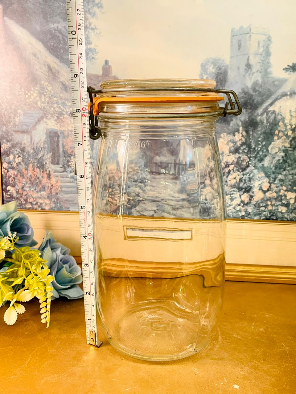 Tall Airtight Glass Jar Clip Lock Kitchen Storage Container