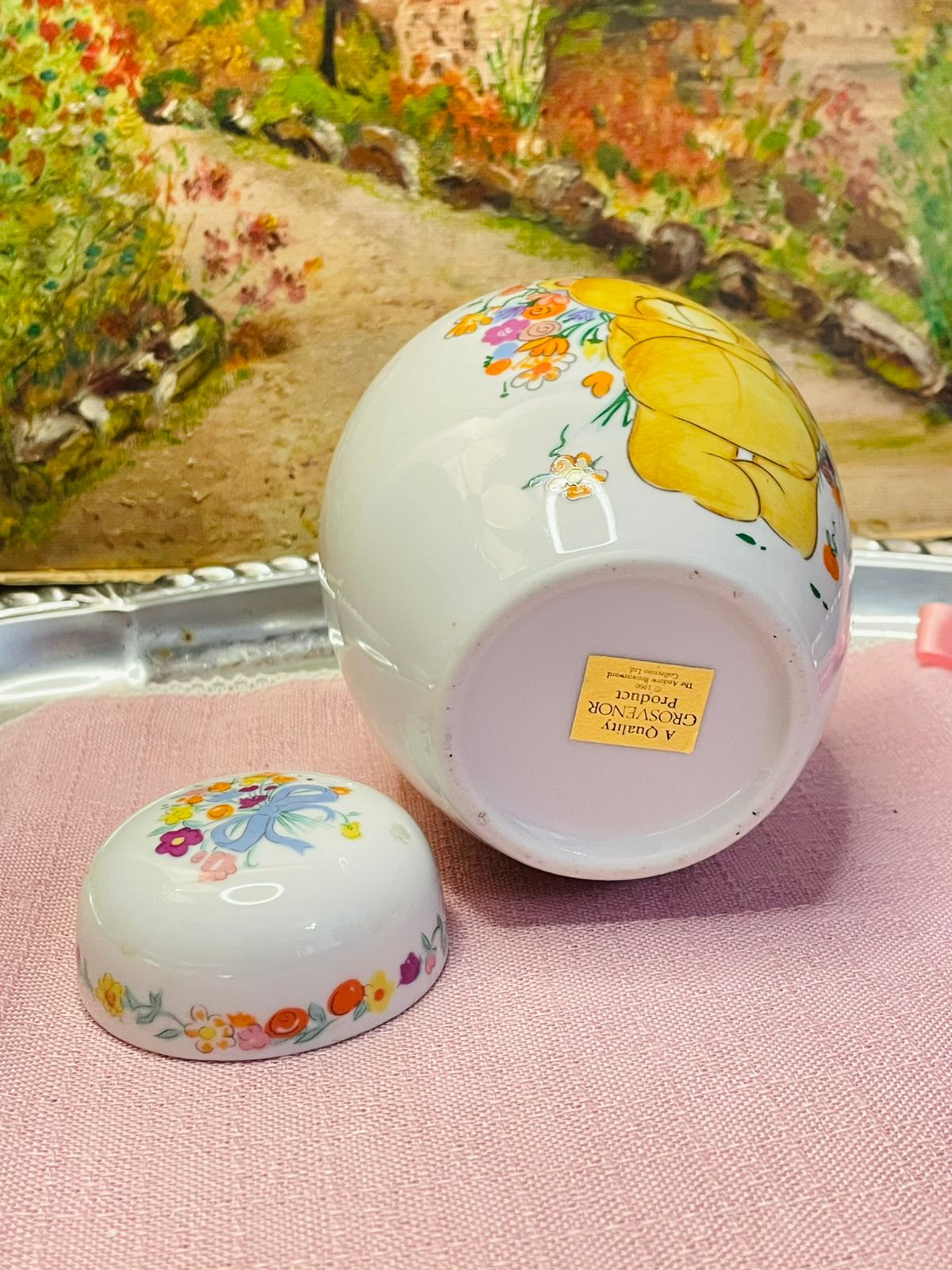 Vintage Grosvenor 1990 Ginger Jar – Beautiful Ceramic Collectible with Lid - candy jar