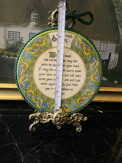 Clara Crafts Irish Weave Blessing Plaque – “An Irish Blessing” Celtic Wall Hanging