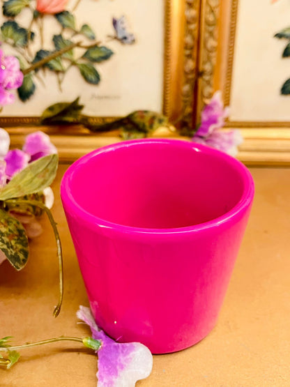 Minimal Hot Pink Ceramic Planter Pot