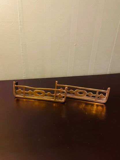 Vintage Brass Fireplace Fender Mantel Hearth Guard Set of 2