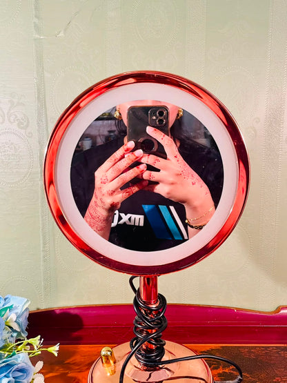Rose Gold Lighted Vanity Mirror – 12 Inch