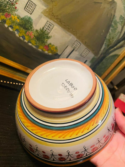 Vintage Hand painted Italian Hand Painted Jug & Bowl