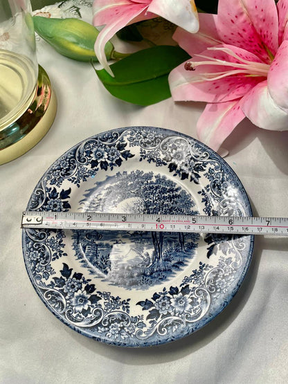 Broadhurst Blue & White Ironstone decorative Plate 6.5 in