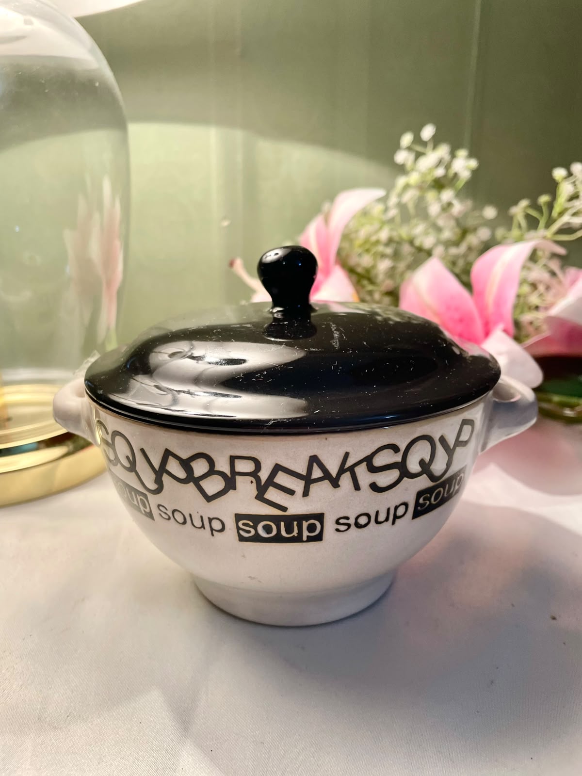 Home Sweet Home Black & White Soup Tureen 15 cm