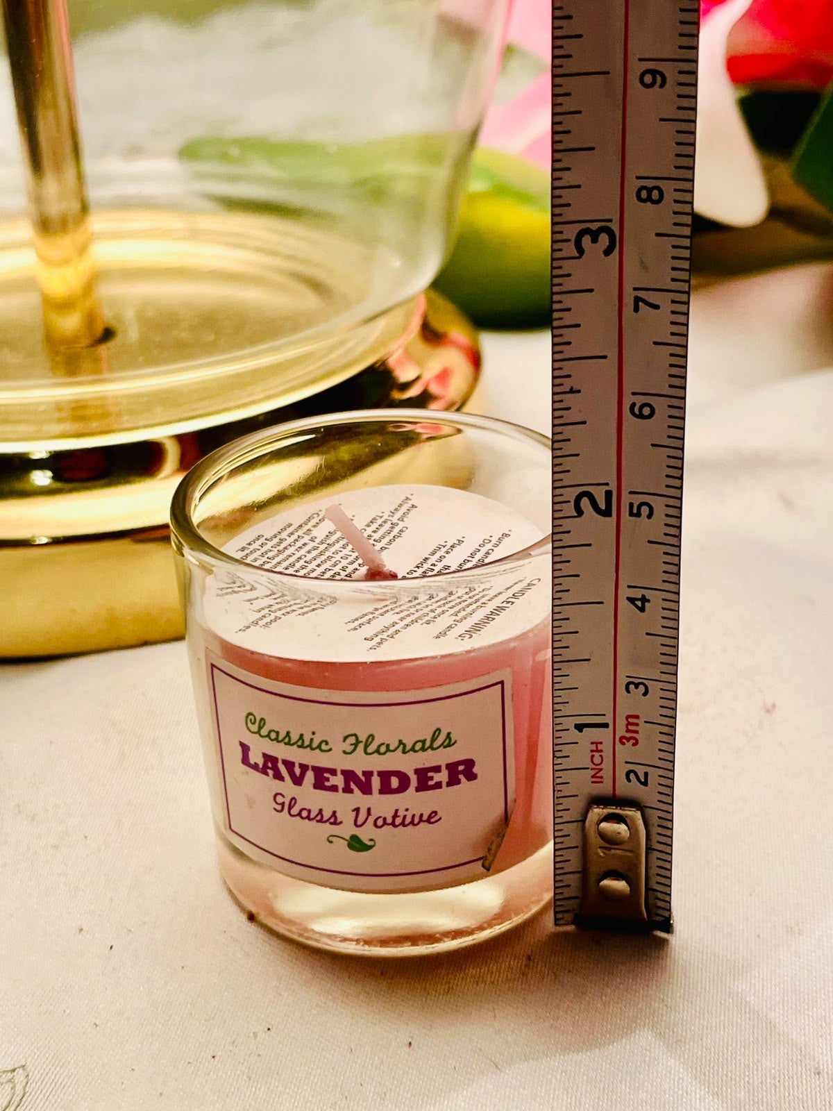 Classic Florals Lavender Pink Scented Votive Candle 6cm