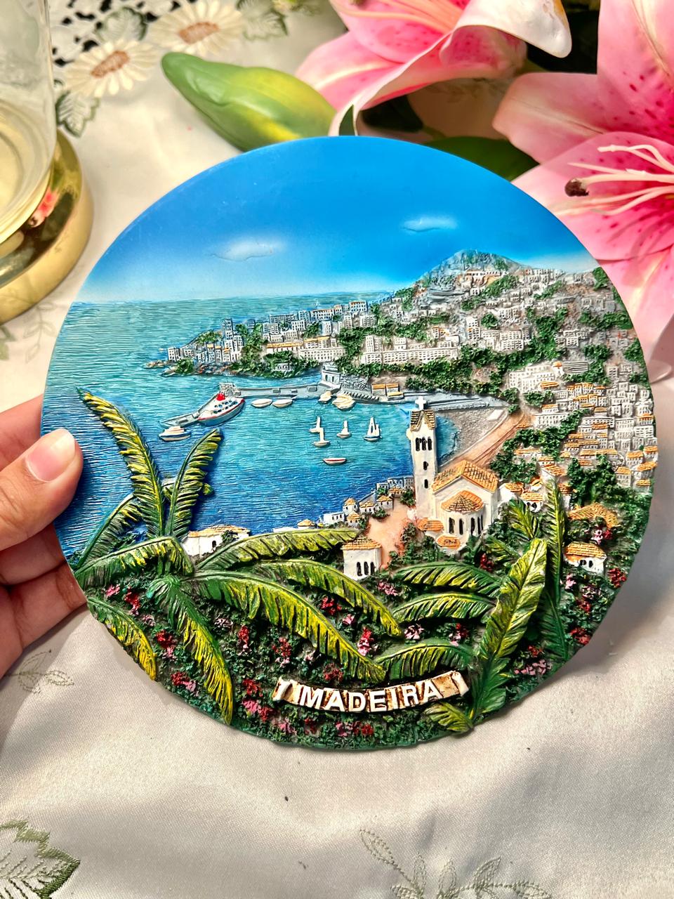 Mediterranean Coastal Scenic Wall Plaque 8"