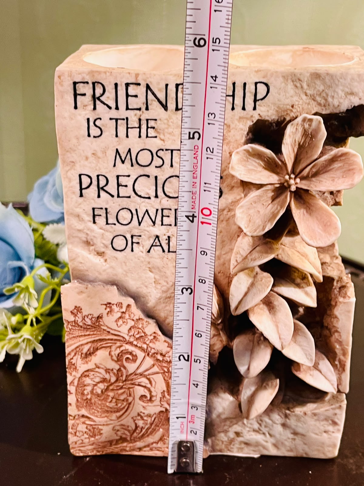 Friendship Floral Decorative Candle Holder Ornament (6 Inch)