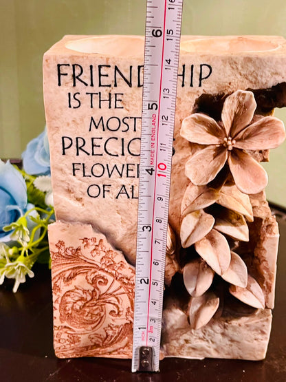 Friendship Floral Decorative Candle Holder Ornament (6 Inch)