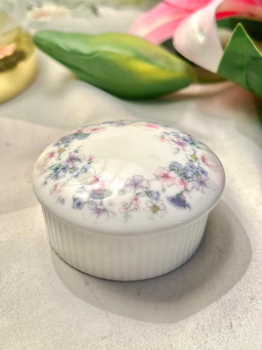 Wedgwood Pastel Floral Bone China Trinket Box – 3 Inches
