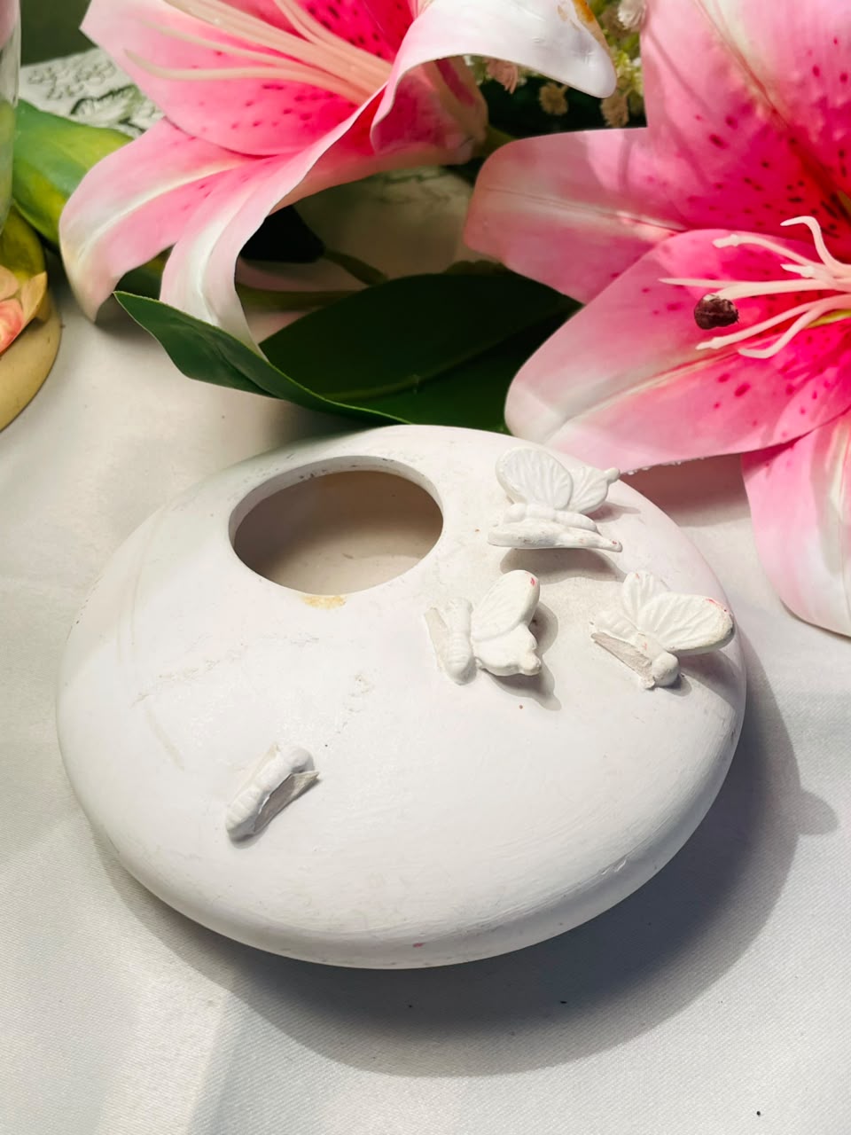 White Butterfly Decorative Vase Approx. 11 cm