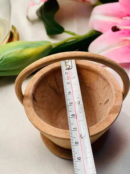 Small Wooden Bucket Planter with Handle 9 cm