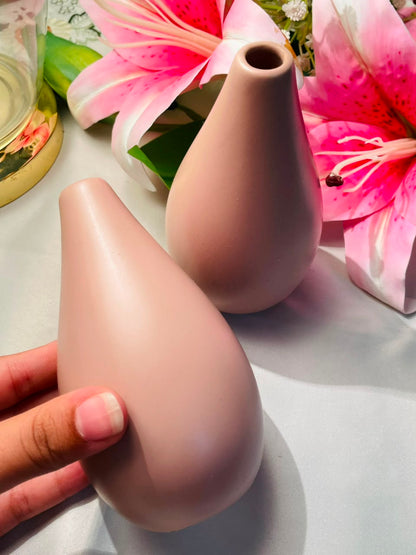 Pink Teardrop Decorative Vases 2-Piece Set Approx. 13 cm