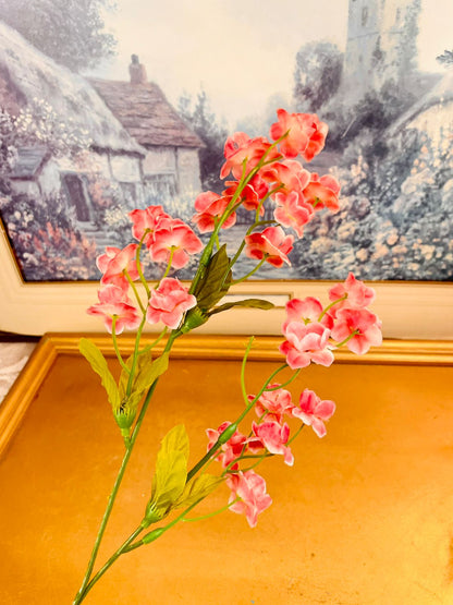 Pink Artificial Blossom Floral Spray 15"