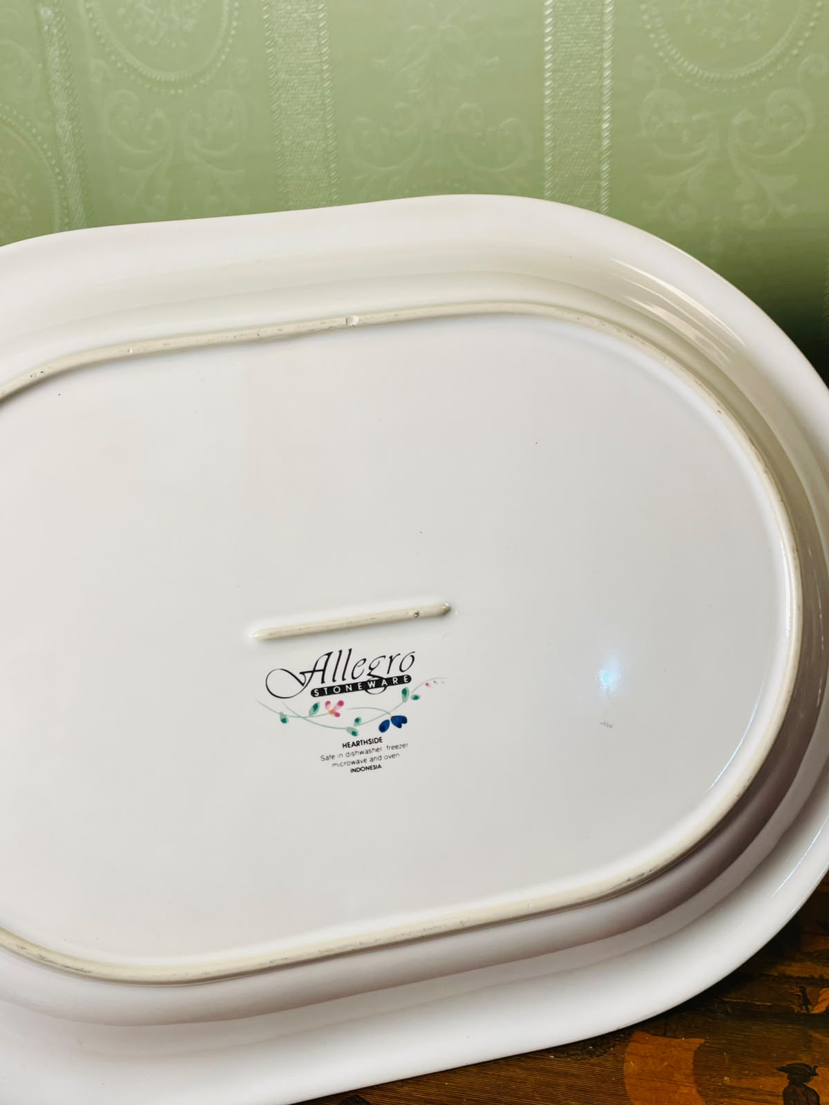 Allegro Hearthside Floral Stoneware Serving Platter 12"