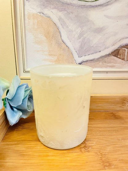 Frosted Glass Scented Candle | Natural Wax | Elegant Home Fragrance