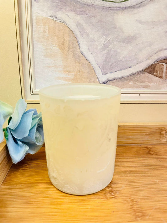 Frosted Glass Scented Candle | Natural Wax | Elegant Home Fragrance