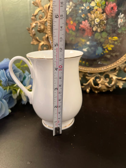 Classic White Fine Bone China Mug with Gold Trim