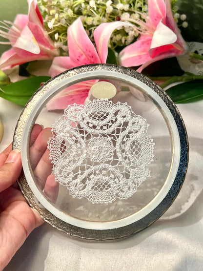 Queen Anne Silver Round Serving Tray Approx. 43 cm