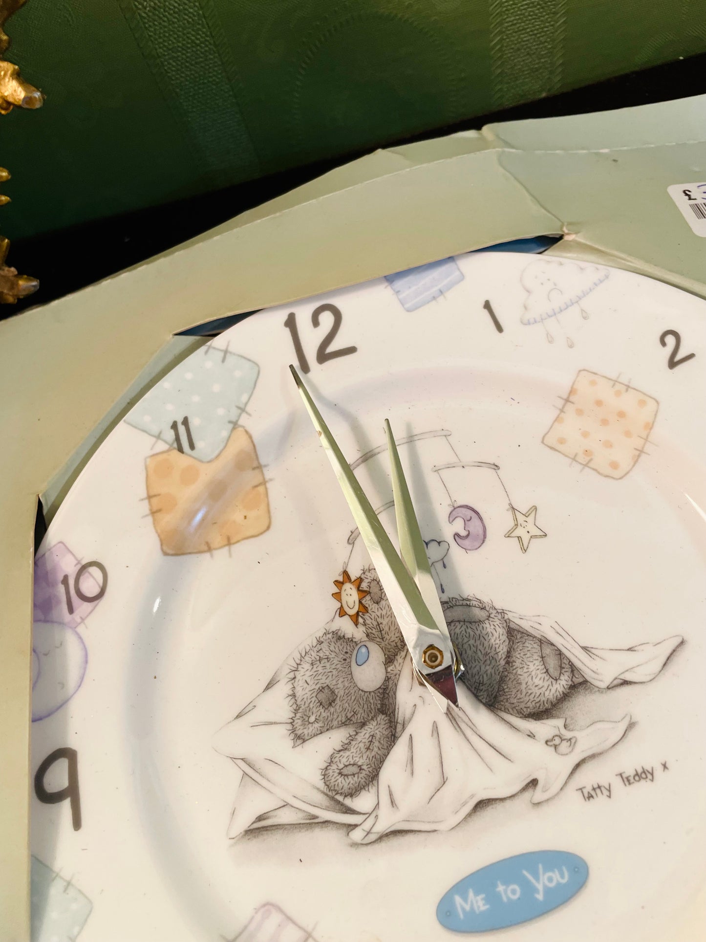 Teddy Wall Clock 8 Inch Nursery Decor
