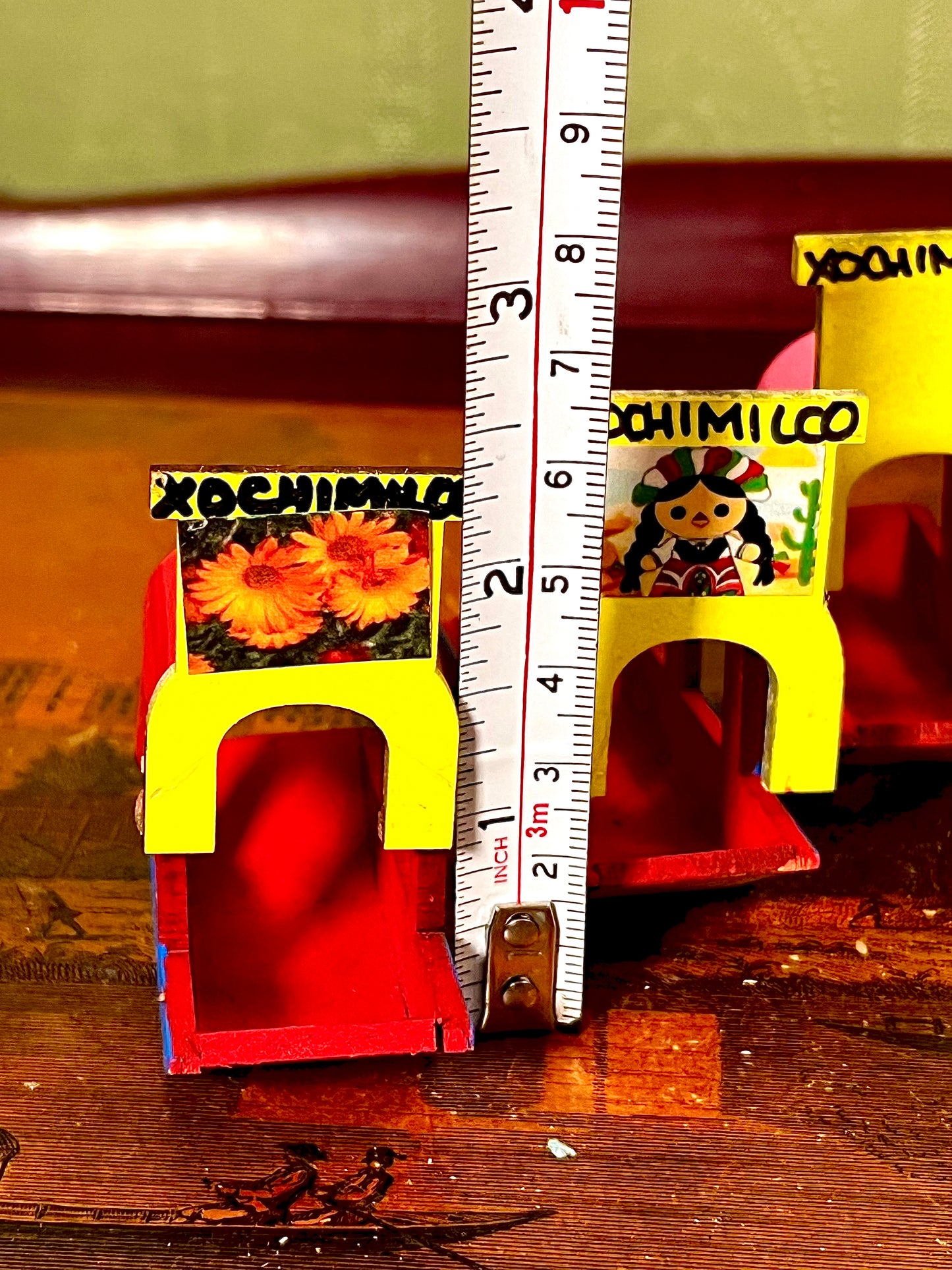 Vintage Xochimilco Mexico Miniature Trajinera Boats Set of 3 Folk Art Souvenirs