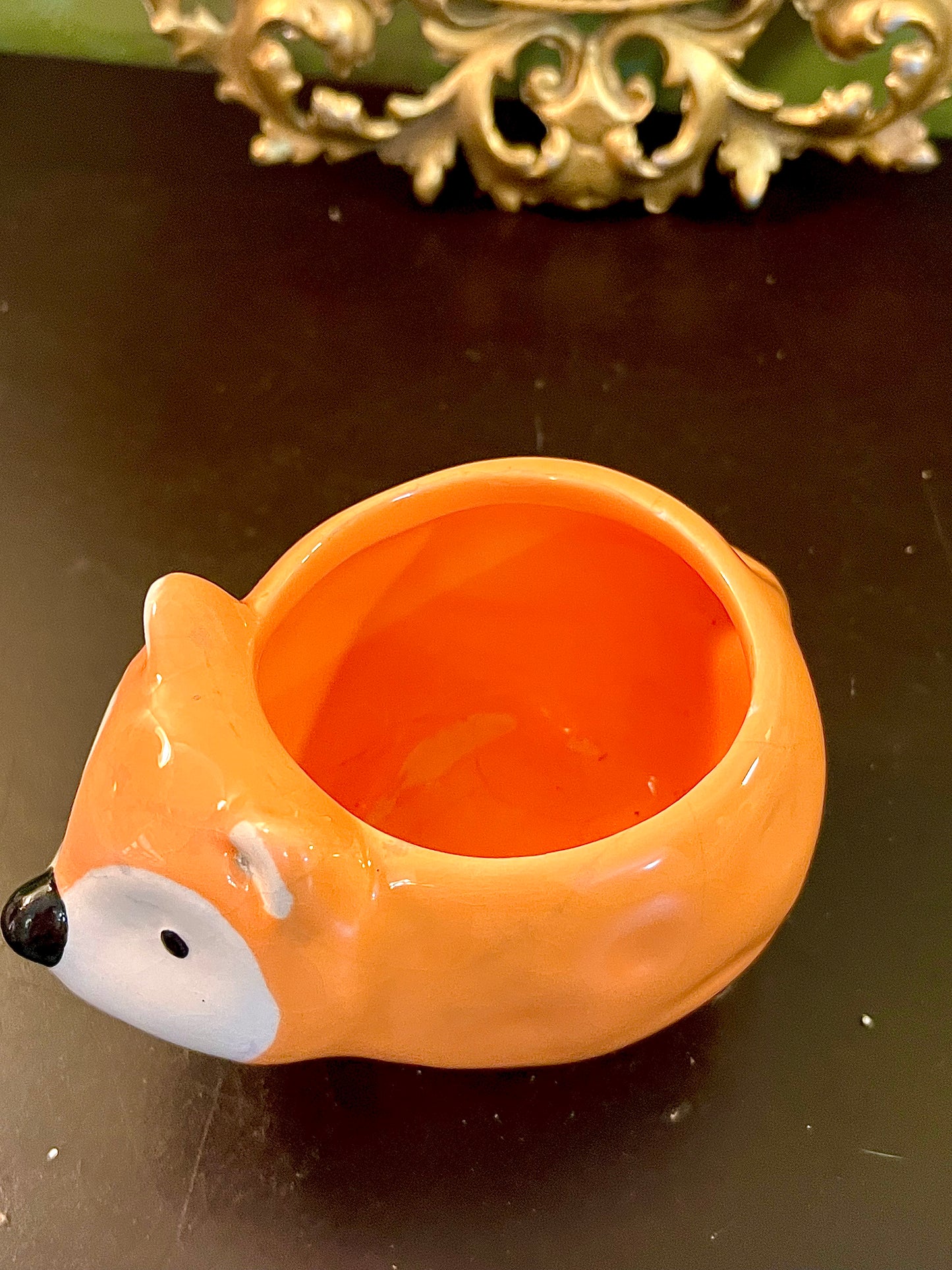 Cute Orange Fox Shaped Ceramic Planter | Animal Succulent Pot