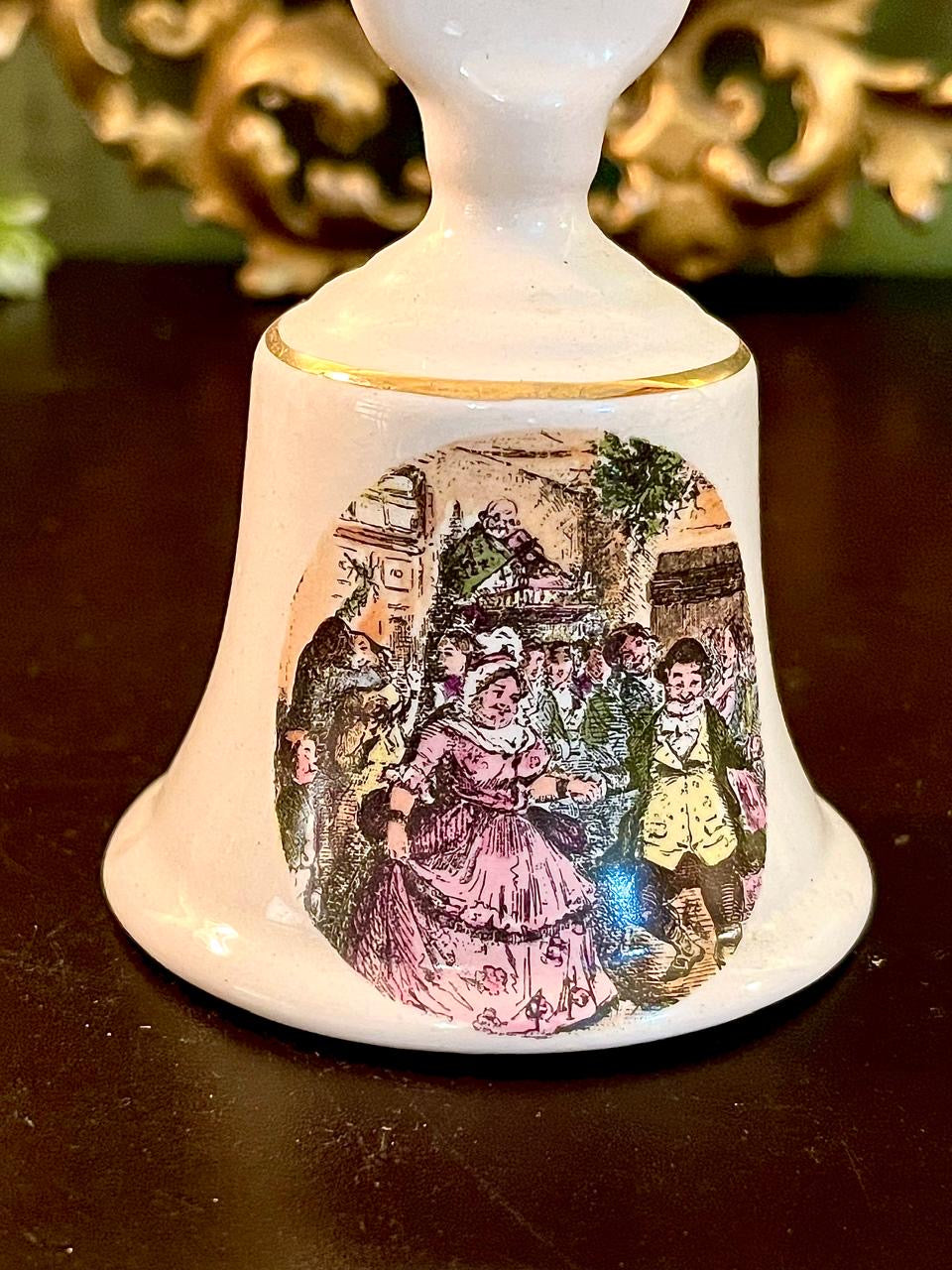 Fine bone china Bell with Vintage Scene Design