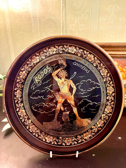 Ibiscus Rhodes 24K Gold Colossus Decorative Plate 9 Inch