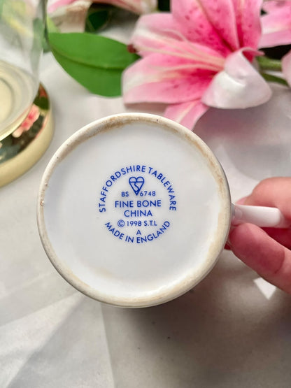 Staffordshire Tableware Floral Fine Bone China Mug 10cm - 1 Piece