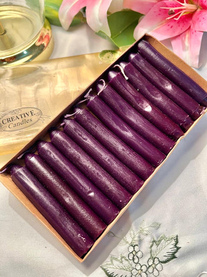 Creative Candles Purple 12-Piece Candle Set Approx. 10 cm