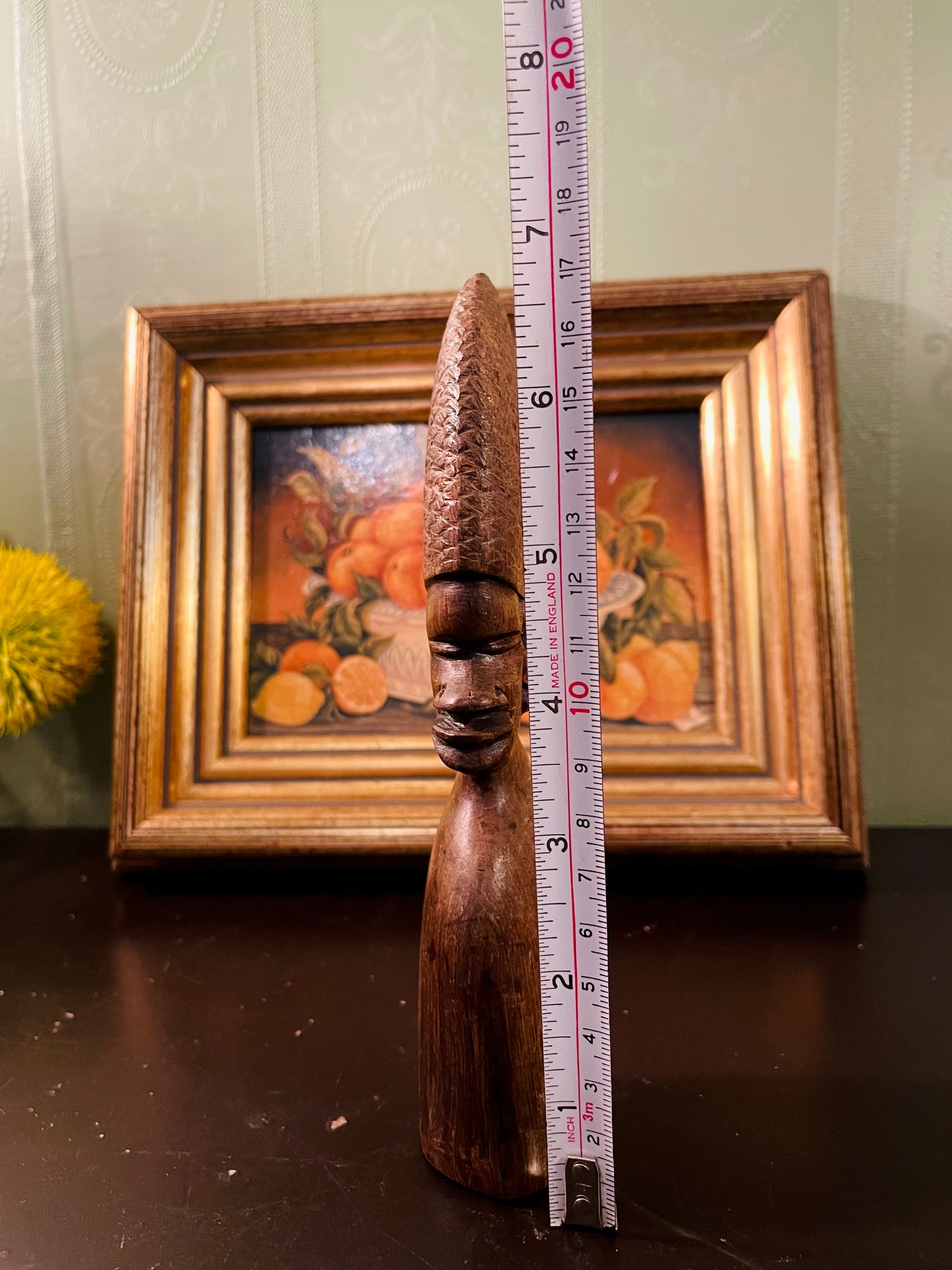 Vintage Hand-Carved Wooden Tribal Figurine – 16 cm