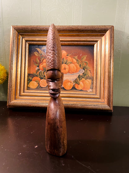 Vintage Hand-Carved Wooden Tribal Figurine – 16 cm