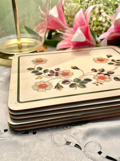 Vintage Marks & Spencer "Autumn Leaves" cork-backed  Placemats Set of 6 Approx. 25 cm