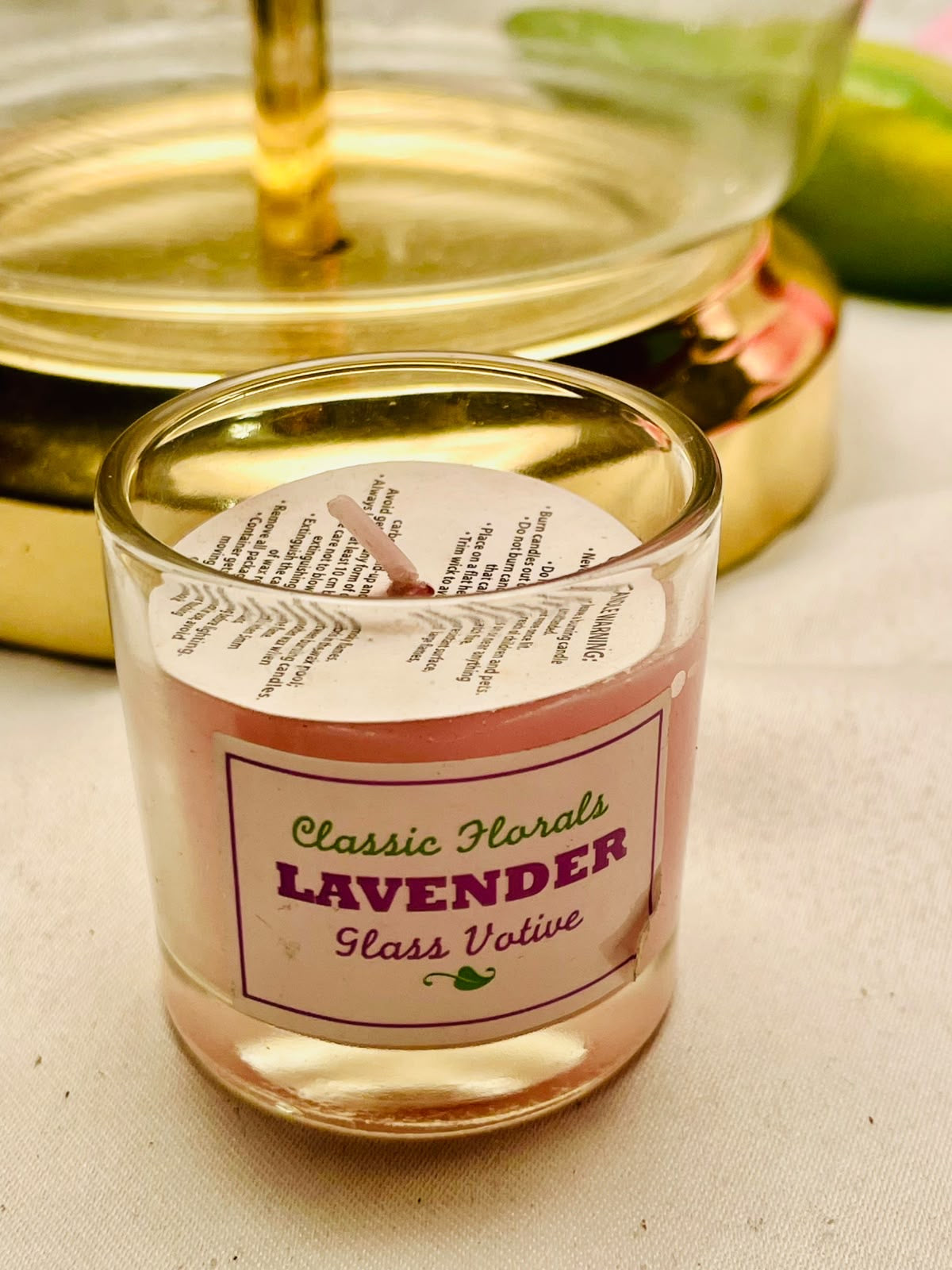 Classic Florals Lavender Pink Scented Votive Candle 6cm