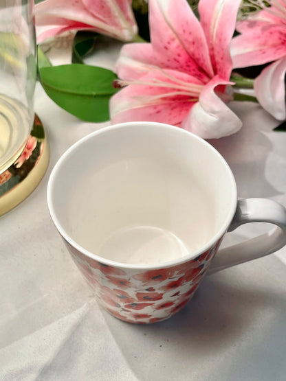 Sainsbury's Floral Ceramic Mug Pink Red 10.5cm - 1 Piece
