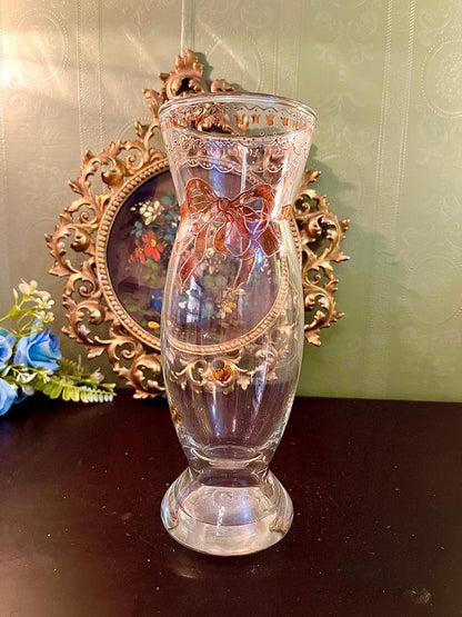 Clear Glass Bow Decorative Vase