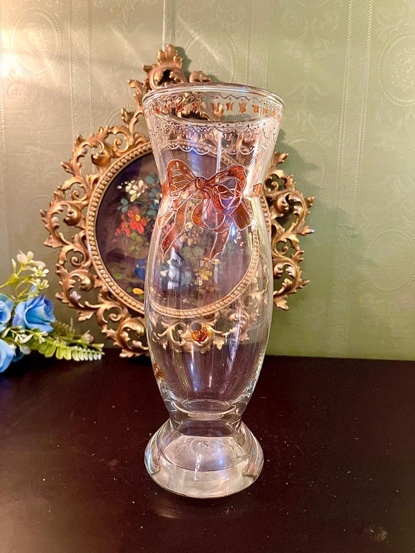 Clear Glass Bow Decorative Vase