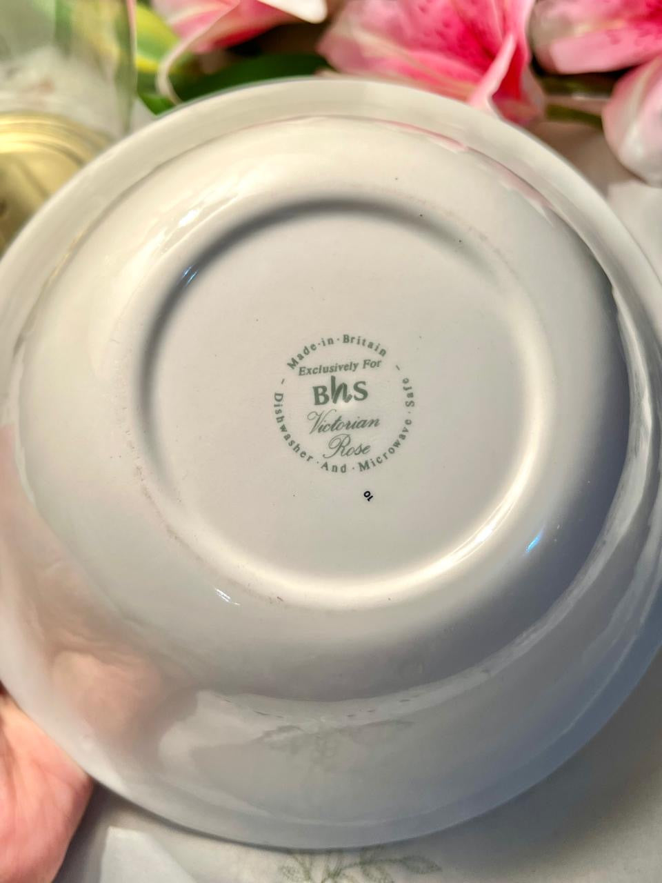 BHS Victorian Rose Floral Serving Bowl 9 in Made in Britain