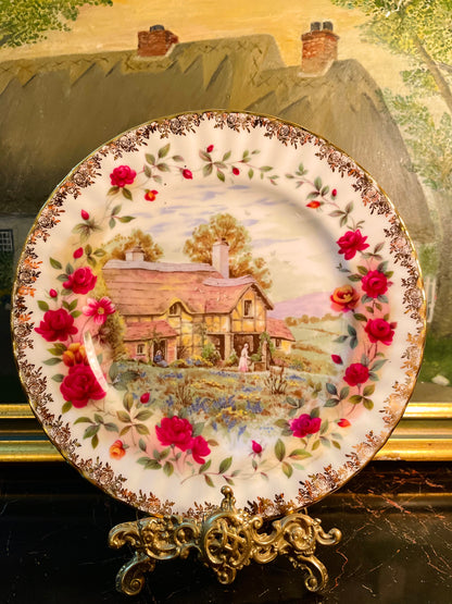 Royal Albert - Set of 4 - “Four Seasons” Decorative Plate by F.F. Errill | 22kt Gold Trim