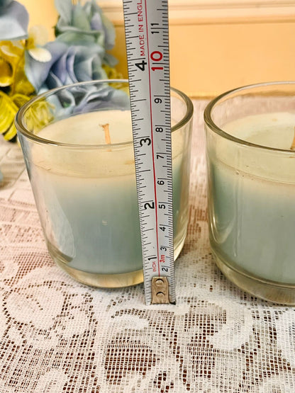 Vintage Glass Jar Candle  – Soft Sage Duo