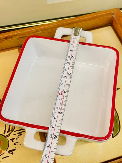 Set of  Ceramic Serving Dishes with Handles – Oval & Square - Oven Safe