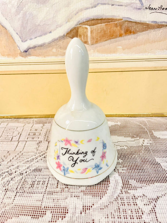 Vintage “Thinking of You” Porcelain Bell – Floral