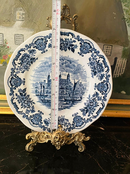 Enoch Wedgwood “Royal Homes of Britain” Windsor Castle Plate – Vintage Blue & White plate England 7 inch