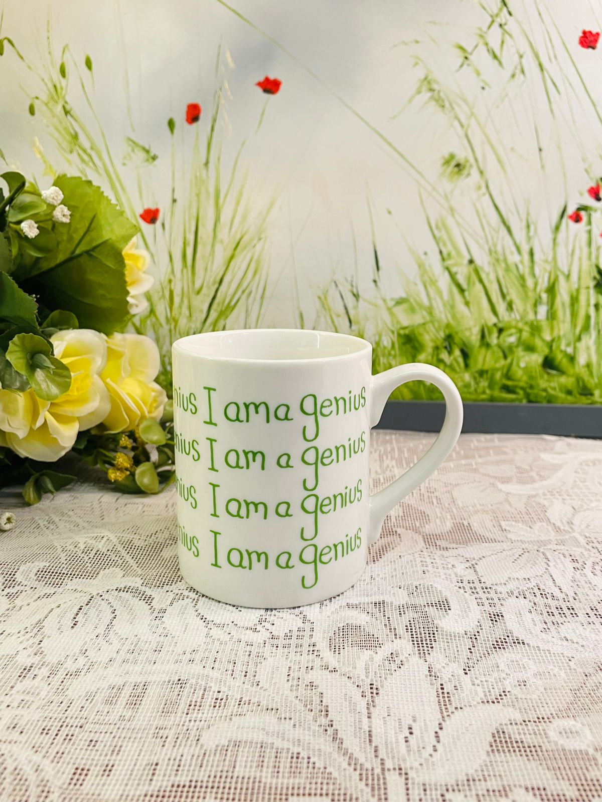 “I Am a Genius” Novelty Mug – Fun Inspirational Coffee Cup