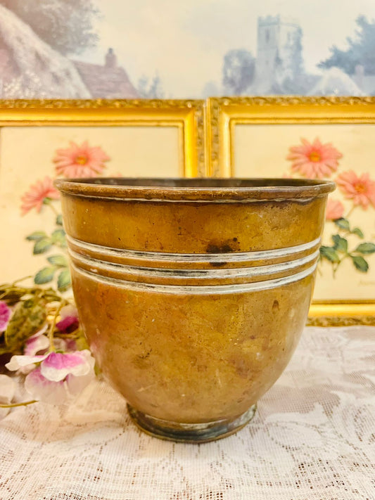 Vintage Rustic Stoneware Planter Pot Farmhouse Decor