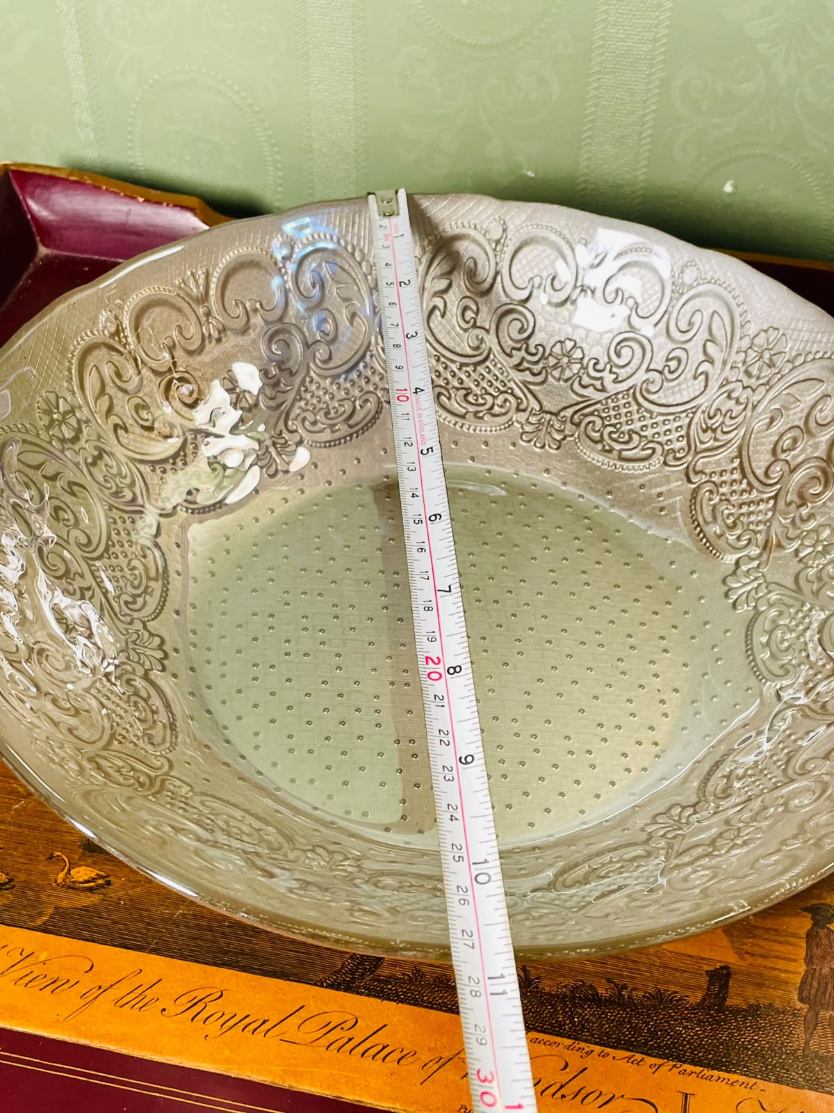 Ornate Clear Crystal Decorative Center Bowl 11"