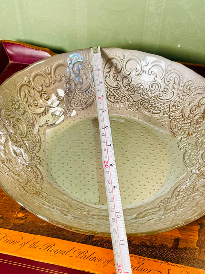 Ornate Clear Crystal Decorative Center Bowl 11"