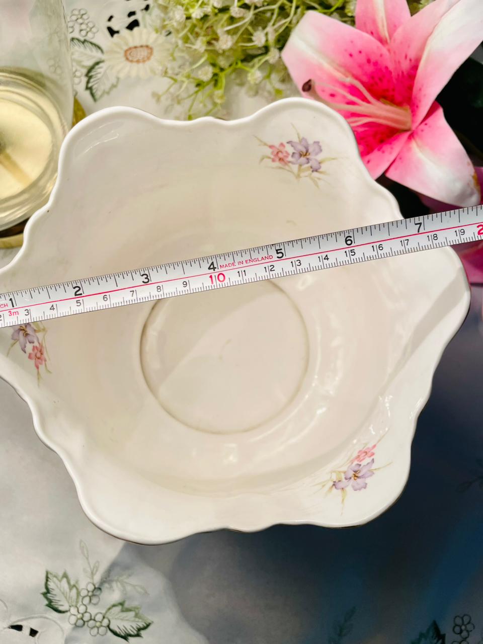Norcroft Fine Bone China Floral Planter 6.5 in