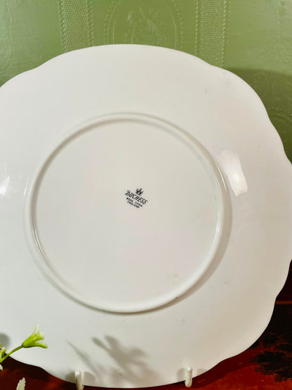 Duchess Grey Rose Fine Bone China Serving Platter – 8 Inch